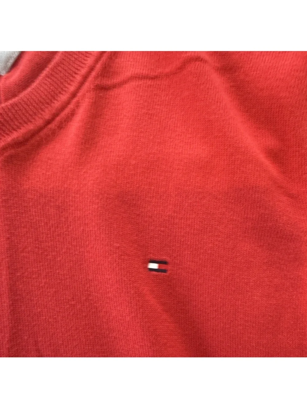 Tommy Hilfiger Men's Bright Red V-Neck Sweater
